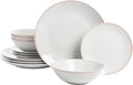 10 Strawberry Street Coupe Double Line 12 Pc Pink Dinnerware Set Misty RoseSM-1200-CP-P