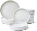 222 Fifth 12 Pieces Porcelain Dinnerware Set for 4 Elegant White Plates and Bowls Sets Ceramic Dishes Chip Resistant Kitchen and Dining Dish Set for Everyday Use Microwave &amp Dishwasher Safe K