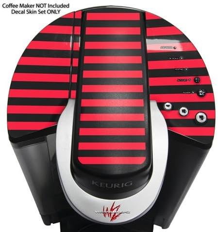 Decal Style Vinyl Skin compatible with Keurig K40 Elite Coffee Makers Stripes Red (COFFEE MAKER NOT INCLUDED)