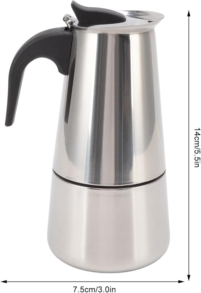 YOUTHINK Electric Coffe Maker Food Grade Portable Stainless Steel Pot Electric Coffee Percolator for Home and Outdoor Camping (100ml)