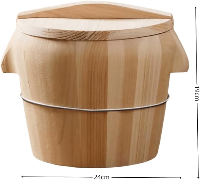 1 Set of Steaming Rice Barrel Handmade Rice Barrel Steaming Rice Barrel with Lid Wooden Storage Barrel Sushi Rice Bread Container Suitable for Home Kitchen Restaurant