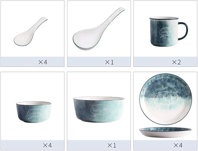 Elegant Dinnerware Set Dinner Plates Bowls Set Luxurious Dinnerware Full Service Set Dinner Salad Appitizer Dessert Plate Bowls Gift Idea For Any OccasionB