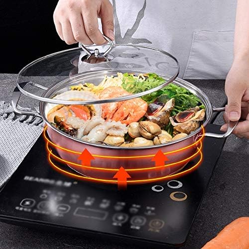 Cooking Pot Frying panCookware Set with Glass Lid Induction Bottom Stainless Steel Body Saucepan