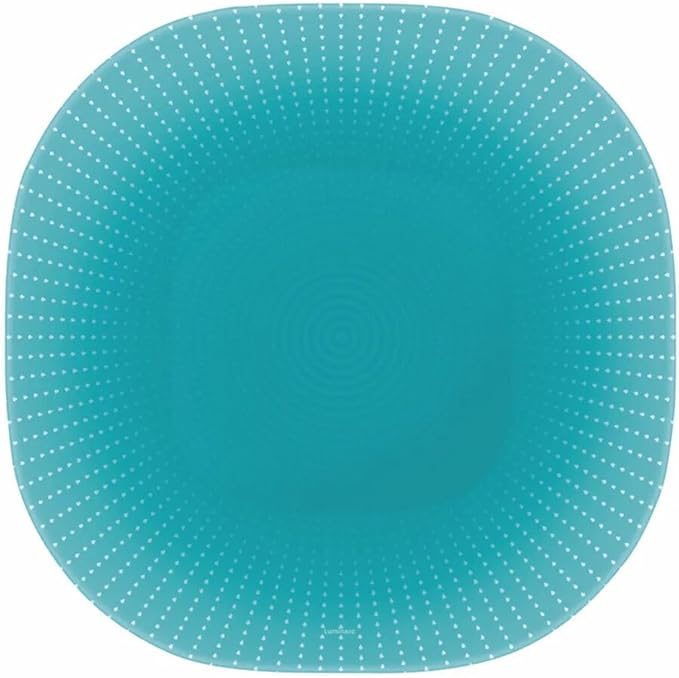 Carina Pop Art Turquoise Glass Dinnerware Set of 44 for 6 pers. Dessert Plate Dinner Plate Deep Plate Salad Bowls Decanter with Glass Mug and Saucer
