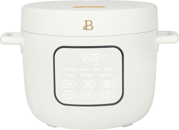 B- 14-Cup Cooked Electric Rice &amp Grain Cooker 6-Cup Uncooked Capacity Ceramic Nonstick Coating Multi-Grain Cooking Automatic Keep Warm (White Icing)
