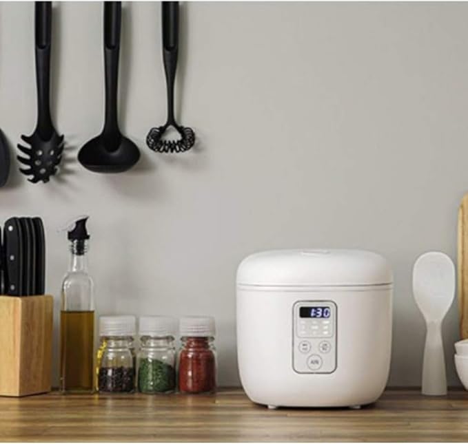 Rosa Rice Cooker for 1-3 People Delicious rice 24 Hours PresetPortable Rice Cooker 3 Cups 9.4 x 8.3 x 7.9 White 220V(Provide 110 volt transformer)