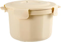 1.3 L Microwave Rice Cooker With Lid Low Sugar Steamer Pot Pp Portable Easy Clean Home Office Travel (Light Yellow)