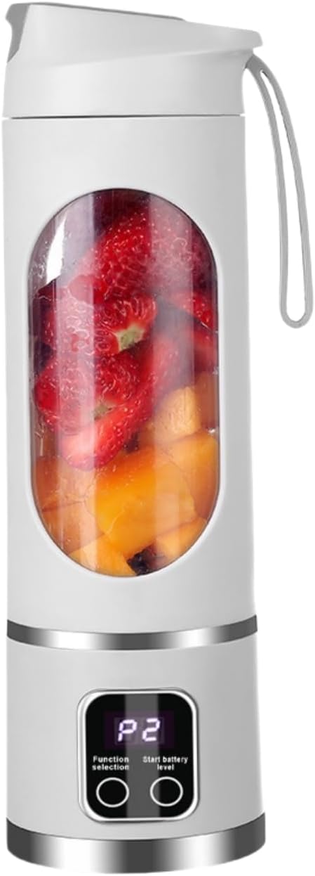 portable blender equipped with a USB-C charging port is a compact portable travel juicer that also doubles as a smoothie blender. It blends powerfully is compact convenient and versatile(White)