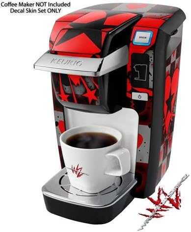 Decal Style Vinyl Skin compatible with Keurig K10 / K15 Mini Plus Coffee Makers Emo Star Heart (COFFEE MAKER NOT INCLUDED)