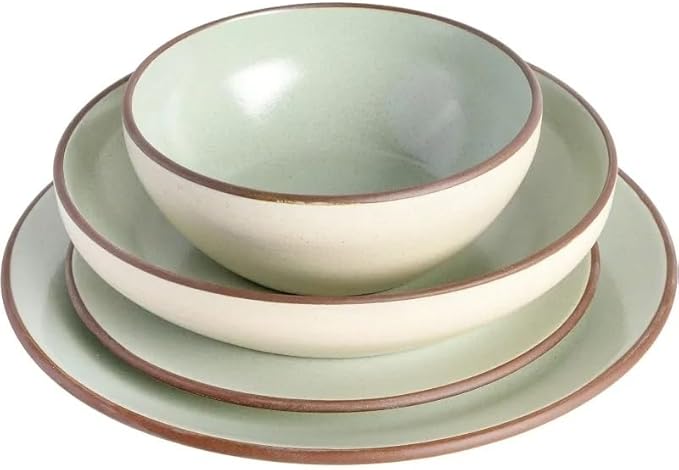 Plates and Bowls Service for 4 Classic Ceramic Round Bowl Dinnerware Set 16pcs
