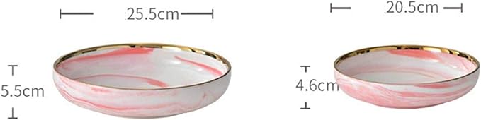 6 Pieces Pink Marble Phnom Penh Ceramic Dinner Set Porcelain Bowl Plate