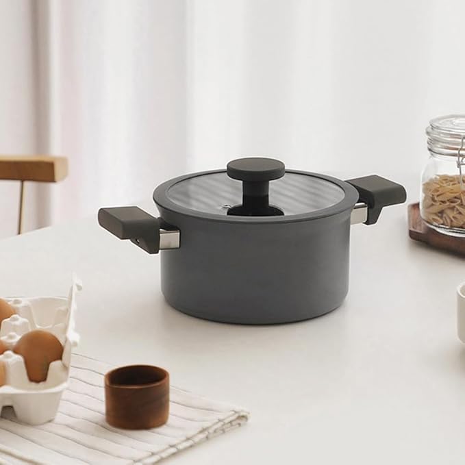 IH BEAUTY collection Pot cookware set 4P with Lid Gray Large