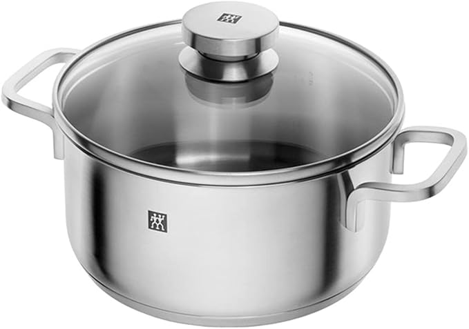 Zwilling Focus 5-Piece Saucepan Set Glass Lids Suitable for Induction Cookers Rust-Free 18/10 Stainless Steel