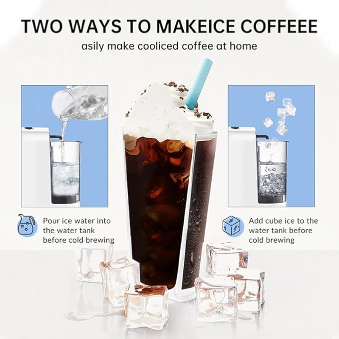 MK-603 Mini Multi Pod Coffee Maker 4 in 1 Hot/Cold Single Serve Capsule Espresso Machine Compatible with K Cup* Pods Nes* OriginalDG* Capsules and Ground Coffee Fast Brew Black