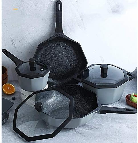 4 Piece Pot Set Household Non Stick Pot Induction Cooker Wok Suit Kitchen Pots and Pans Cookware Set