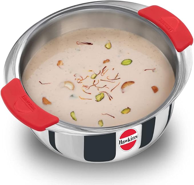 HAWKINS Tri-Ply Stainless Steel Induction Compatible Metro Patila 2.5 Litre (SSP25) Silver
