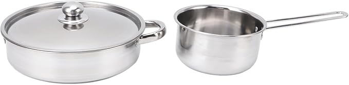 Stainless Steel Cookware Set 7 Piece Non Stick Stainless Steel Pots and Pans Set Space Saving Design Induction Kitchen Cookware Sets Works with Electric and Gas Cooktops