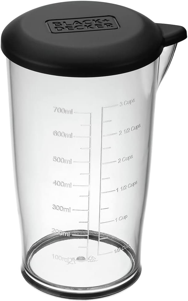 BLACK+DECKER Kitchen Wand Cordless Immersion Blender 6 in 1 Multi Tool Set Hand Blender with Charging Dock Black (BCKM1016KS10)