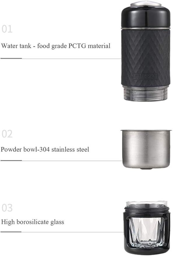 Coffee Machine Portable Coffee MakerManual Espresso Coffee Machine Compatible with Ground Coffee Nespresso Capsule