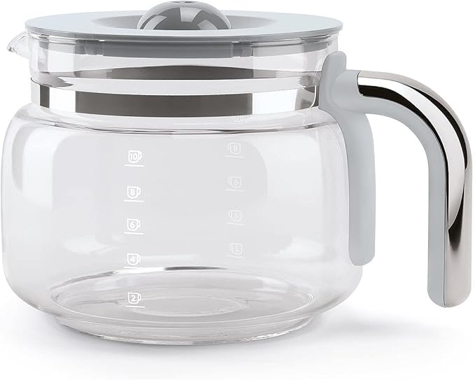 Smeg DCF02SSUK Drip Coffee Machine Auto-Start Mode Reuseable Filter Digital Display Anti-Drip System Aroma Intensity Option 1.4 Litre Tank Stainless Steel