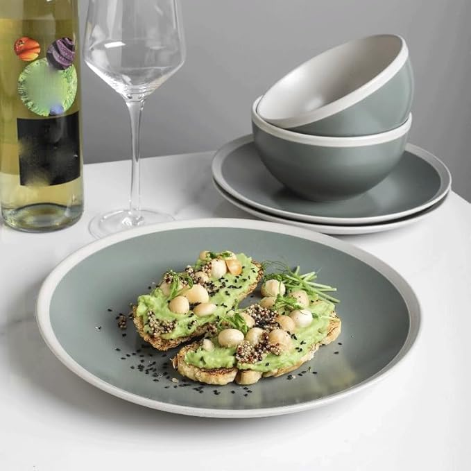 16-Piece Round Dinnerware Cream Dinner Set Everyday Use Dinner Set Dishes Round Plates Tableware Sets