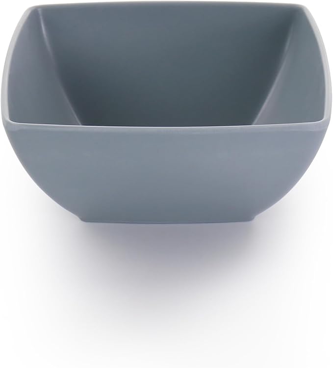 Gibson Home 12 Piece Grayson Melamine Square Dinnerware Set in Gray