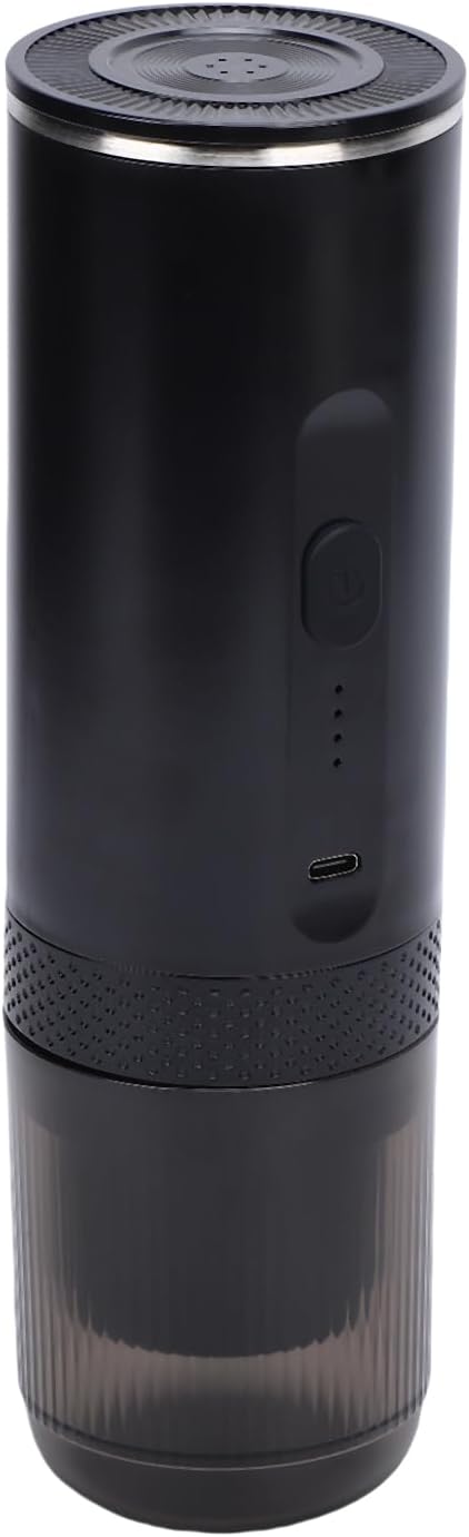 Focket Portable Machine 20Bar Pressure 7500mAh Battery Rechargeable USB C Dual Use Coffee Maker with Ground Coffee Capsules for Travel Outdoor Office Home (Black)