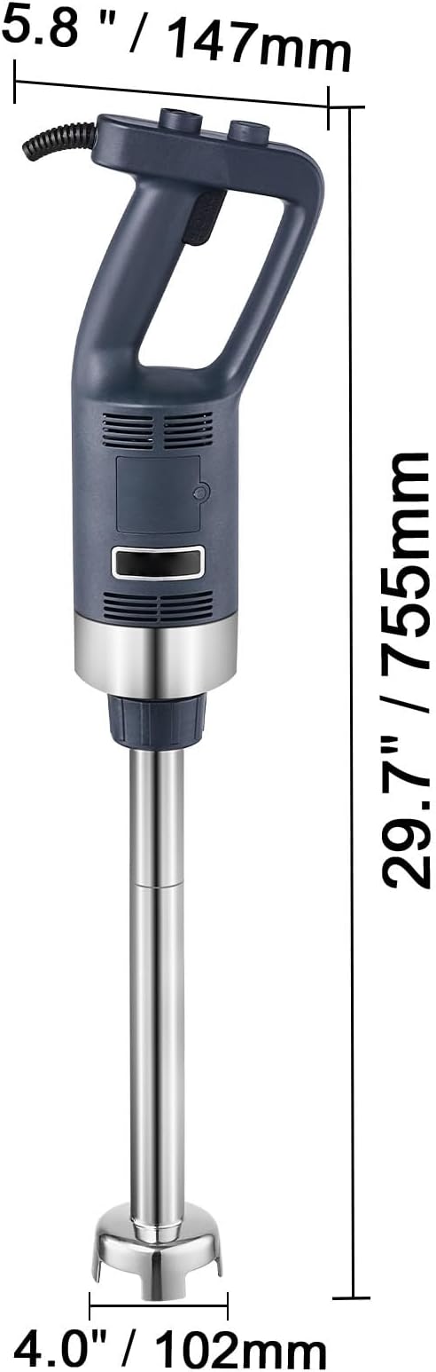 Happybuy 500W Commercial Immersion Blender: A 16-inch Hand Mixer with Stepless Variable Speed Stainless Steel Blade Ideal for Soups Sauces Mashed Potatoes and Cream