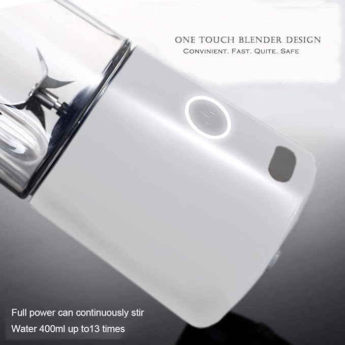 Portable Stand Mixer Personal Size Stand Mixer Smoothies Juicer and Shakes 400 ml Mini Stand Mixer USB Rechargeable Handheld Stand Mixer Sports Travel Gym (Colour: White)