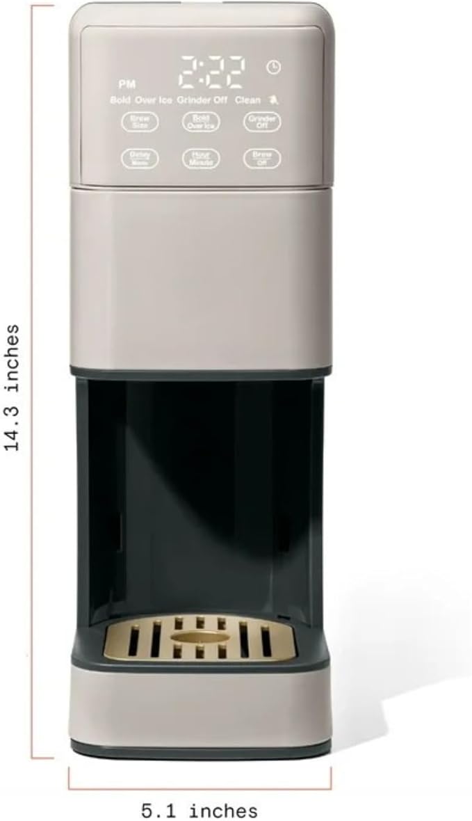 Programmable Single Serve Coffee Maker with Integrated Burr Grinder Touch Controls Fresh Custom Brew Compact Design Easy to Use