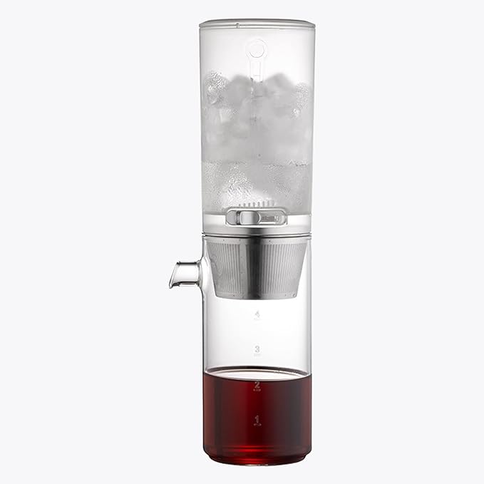 Ice Cold Brew Coffee Maker 400ml Portable Reusable Ice Drip Coffee Filter Glass Percolators Espresso Kitchen Tools Pot Ice Cafe MakerBlack