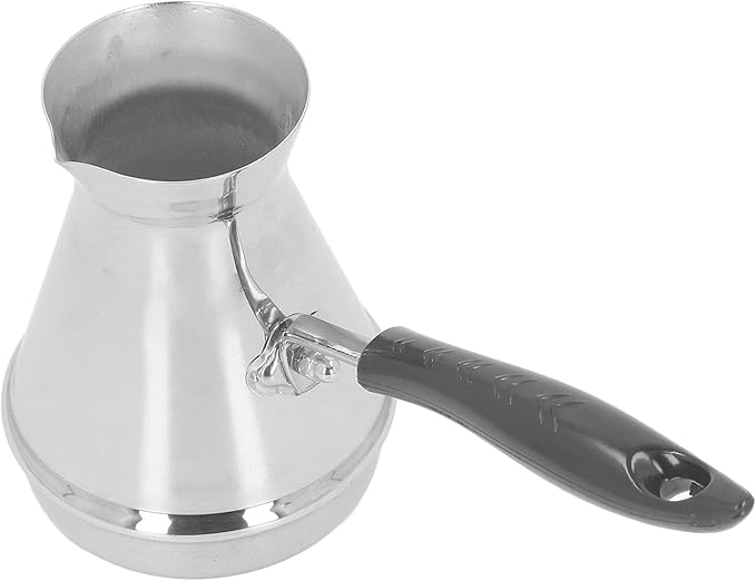 Turkish Coffee Pot 2 Pack | Stovetop Pour Over Coffee Maker &amp Milk Warmer | Stainless Steel Kettle with Long Handle for Butter/Milk/Sauce | No Leak Spout Dishwasher Safe