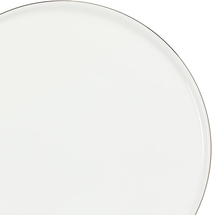 Gibson Elite Lana 16 Piece Bone China Double Plates and Bowls Dinnerware Set White w/Gold Rim