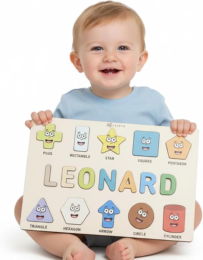 Personalized Name Puzzle for Toddlers 1-3 Customized Baby Girl Gift Custom Baby Boy Gift Wooden Name Puzzle for Kids Custom Baby Stuff Baby Nursery Room Decor - Set 2