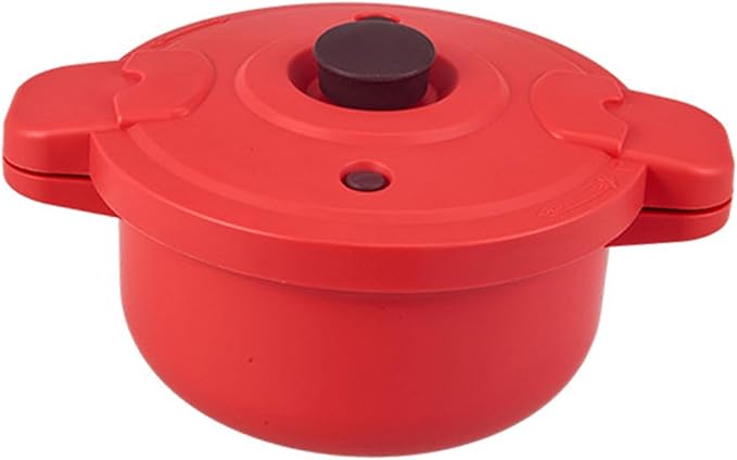 Microwave Rice Cooker Small Food Grade PP Kitchenware Anti Scald Handle Easy Clean No Fire Cookware Soup Pot