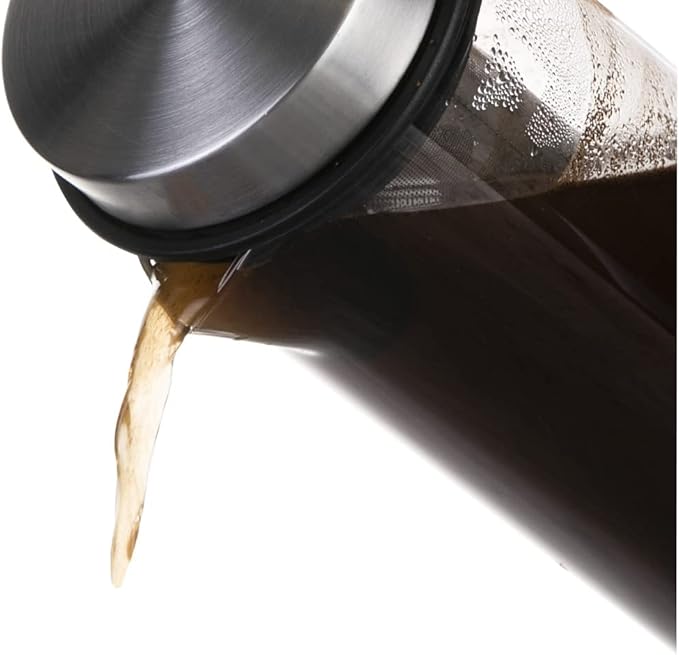 Deluxe Cold Brew Coffee Maker with Removable Stainless Steel Filter (Stainless Steel 44oz/1300ml/1.4QT)