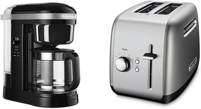 KitchenAid 12 Cup Coffee Maker + 2 Slice Toaster Silver