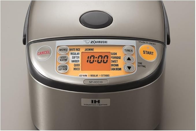 Zojirushi NP-HCC18XH Induction Heating System Rice Cooker and Warmer 1.8 L Stainless Dark Gray