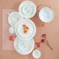 Borosil Gourmet Dinnerware Set For 6 35 Pieces White Dinner Plates and Bowls Sets Chip Resistant Tempered Opal Glass Stain Resistant Dishwasher &amp Microwave Safe Dinner Set For Gifting Serves