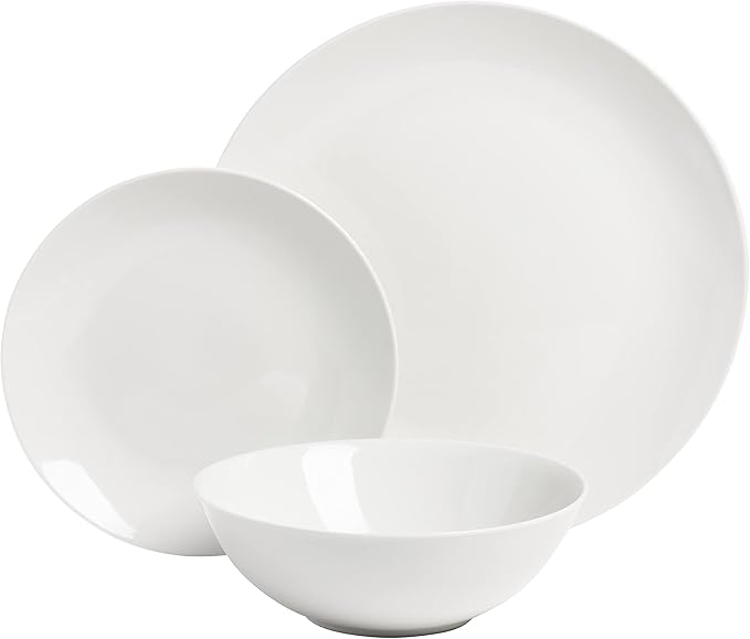 10 Strawberry Street Simply Coupe Dinnerware Set White Service for 4 ( 12 Piece)