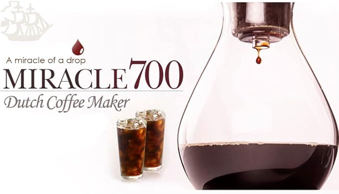With molly Miracle Cold Brew Dutch Coffee Iced Coffee Maker Material stainless steel Home Hand Drip Dutch Machine 700ml For 6 People 19.68×12.20×8.26(in)