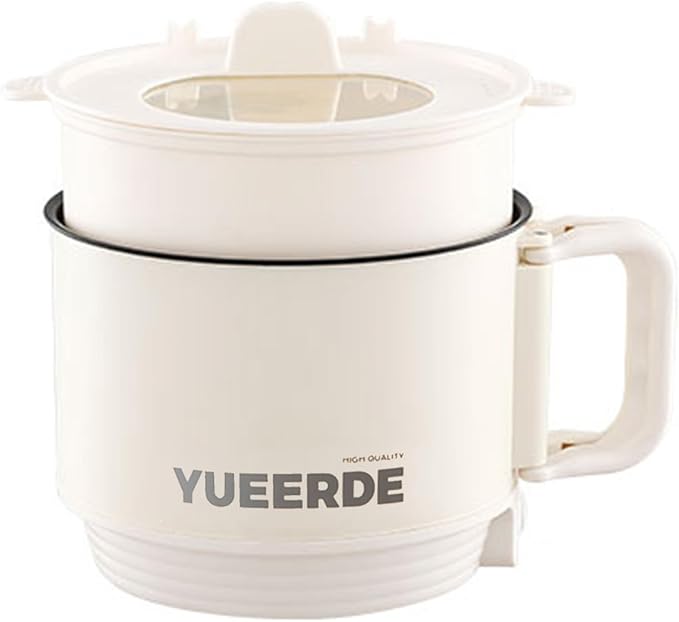 Rice Cooker 1.5L 2 Layers Travel Mini Rice Cooker 110V 450W Food Heating Nonstick Rice Cooker with Steaming Rack for Home and Office