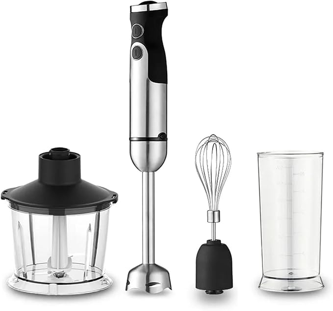 1200W 4-in-1 Hand Immersion Blender Multifunction Stainless Steel Stick Food Mixer with EU Plug