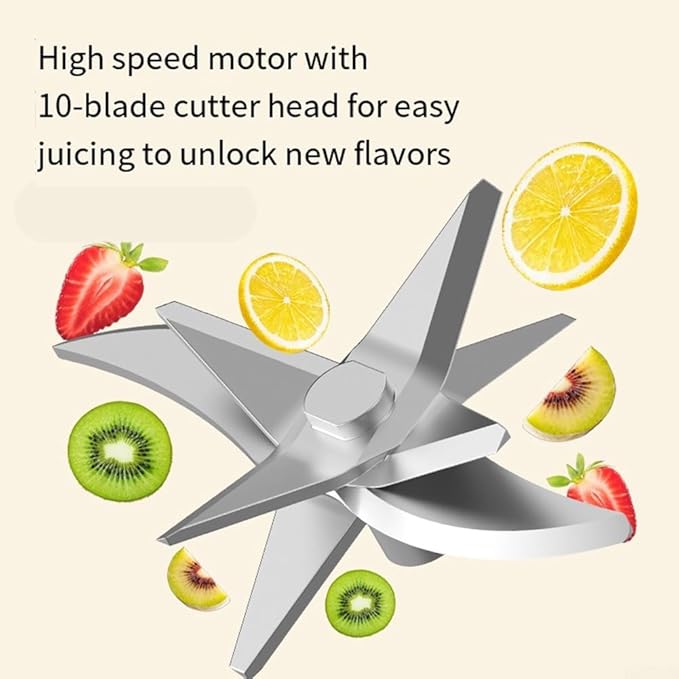 Dual Cover Design in a 1200ml Portable Juicer Cup with Enhanced Safety Features for User Protection /896(White)
