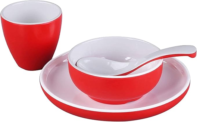 Dinnerware Sets - Luxury Gift Dishes Service Set Dinnerware Sets Tableware Setting Set Hotel Restaurant Four-Piece Restaurant Commercial Imitation Porcelain Dishes(A)