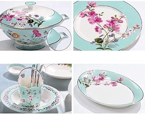 Dinnerware Sets - Luxury Gift Dishes Service Set Chinese Style Porcelain 60-Piece Dinner Set Vintage Dining Dessert Set Bone China Dinnerware Set (Service for 10 People)