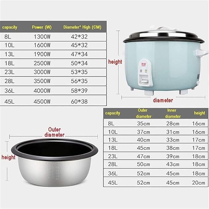 Electric Cooker Rice Cooker Rice Cooker 8-45L Large Capacity Commercial Rice Cooker for Canteen/Hotel/Hotel/School(Size:10L)(28L)