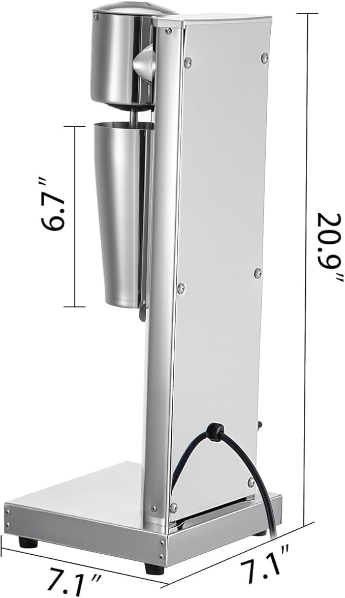Commercial Milkshake Machine 800ml Stainless Steel Electric Single Head Milk Bubble Tea Stirring Machine Smoothie Blender