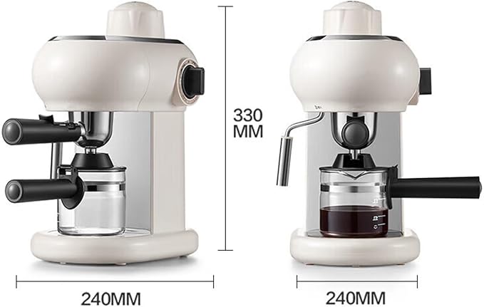 Home Retro Coffee Machine Semi Automatic Espresso Machine with Steam Frother 5bar Water Tank 240ml 15s High Pressure Extract
