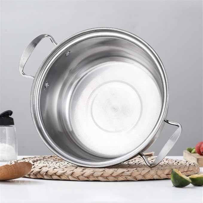 2 Pots 4 Pieces Set Stainless Steel Pot Frying Pan Pressure Cooker Cooking Milk Soup Steam Kitchen Cookware